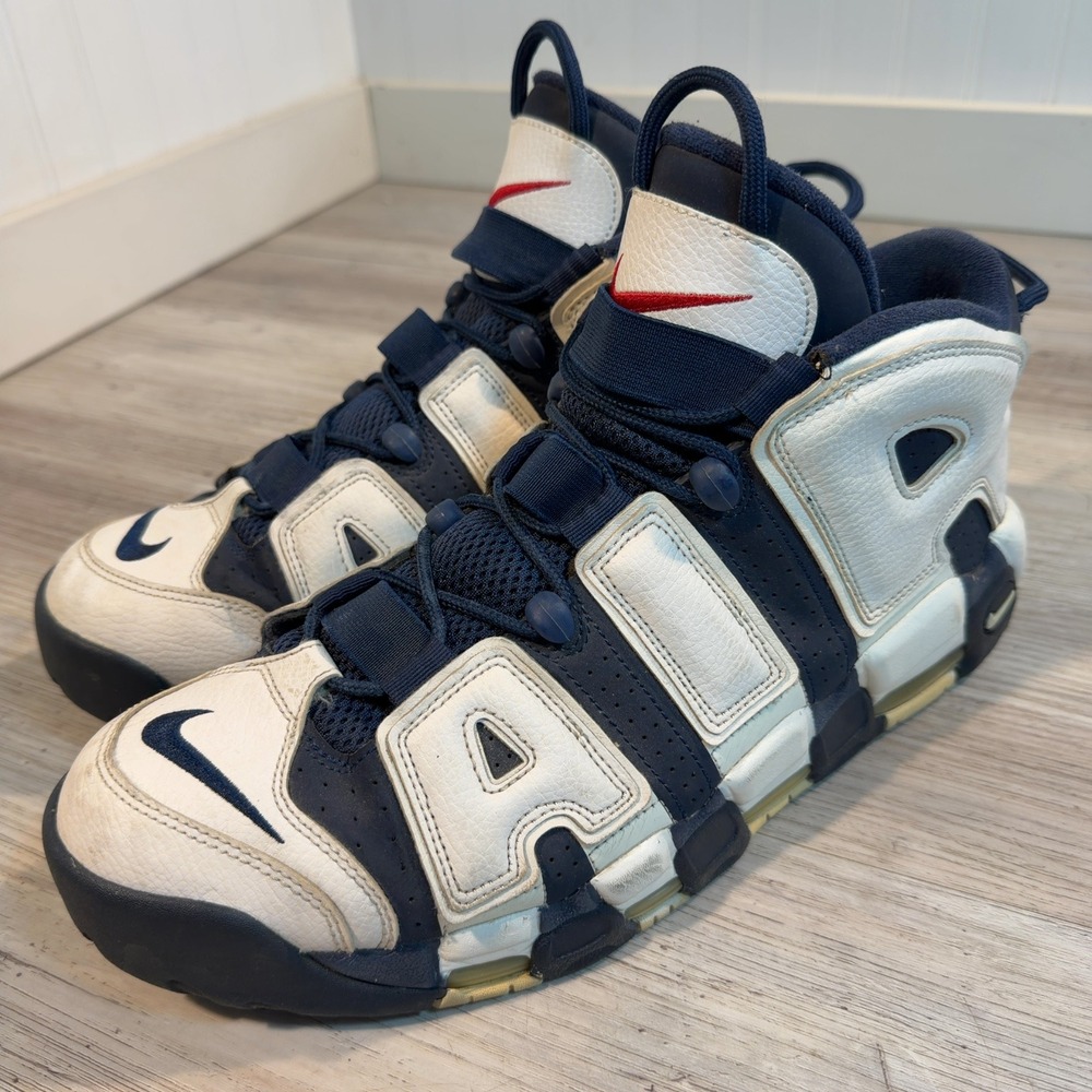 Nike Air More Uptempo Olympic Midnight Navy White 414962-104 Mens Sz 13